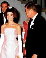 Jacqueline Kennedy and JFK at a State Dinner