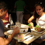 Sampling Asian fusion dishes in Old Pasadena
