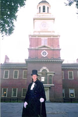Tour Guide in Front of Independence Hall