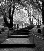Steps into Burial Hill cemetery