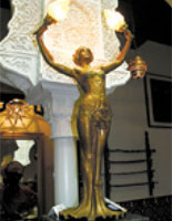Victorian French Art Gilt Bronze Lamp