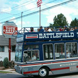 double decker bus during gettysburg dramatized bus tour