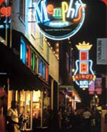 beale street at night on dark side of memphis tour